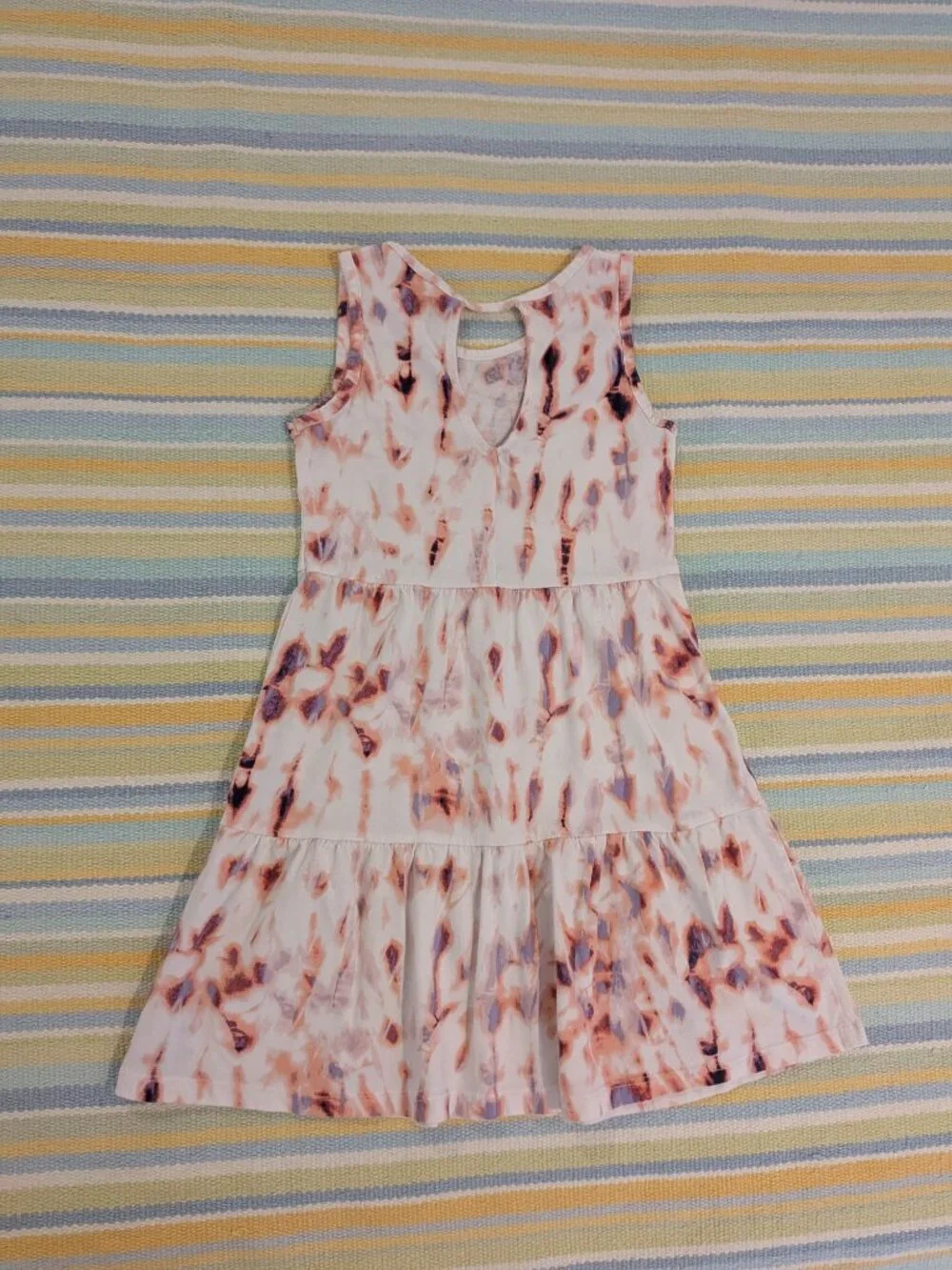 Old Navy white tiered tie-dye tank dress 6/7
